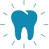Tooth surrounded by circle of vanishing lines icon